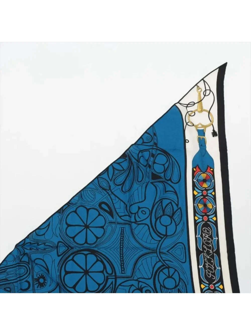 Hermes Carre Triangle Jean Folklore Scarf